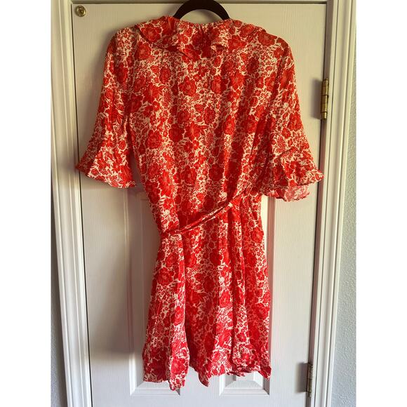 NWT Topshop Ruffled Wrap Dress US Size 10P - Picture 8 of 9